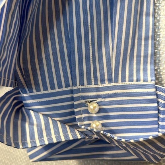 J crew Slight Cropped garçon shirt with pearl buttons in stripe Size 6 - Picture 8 of 15